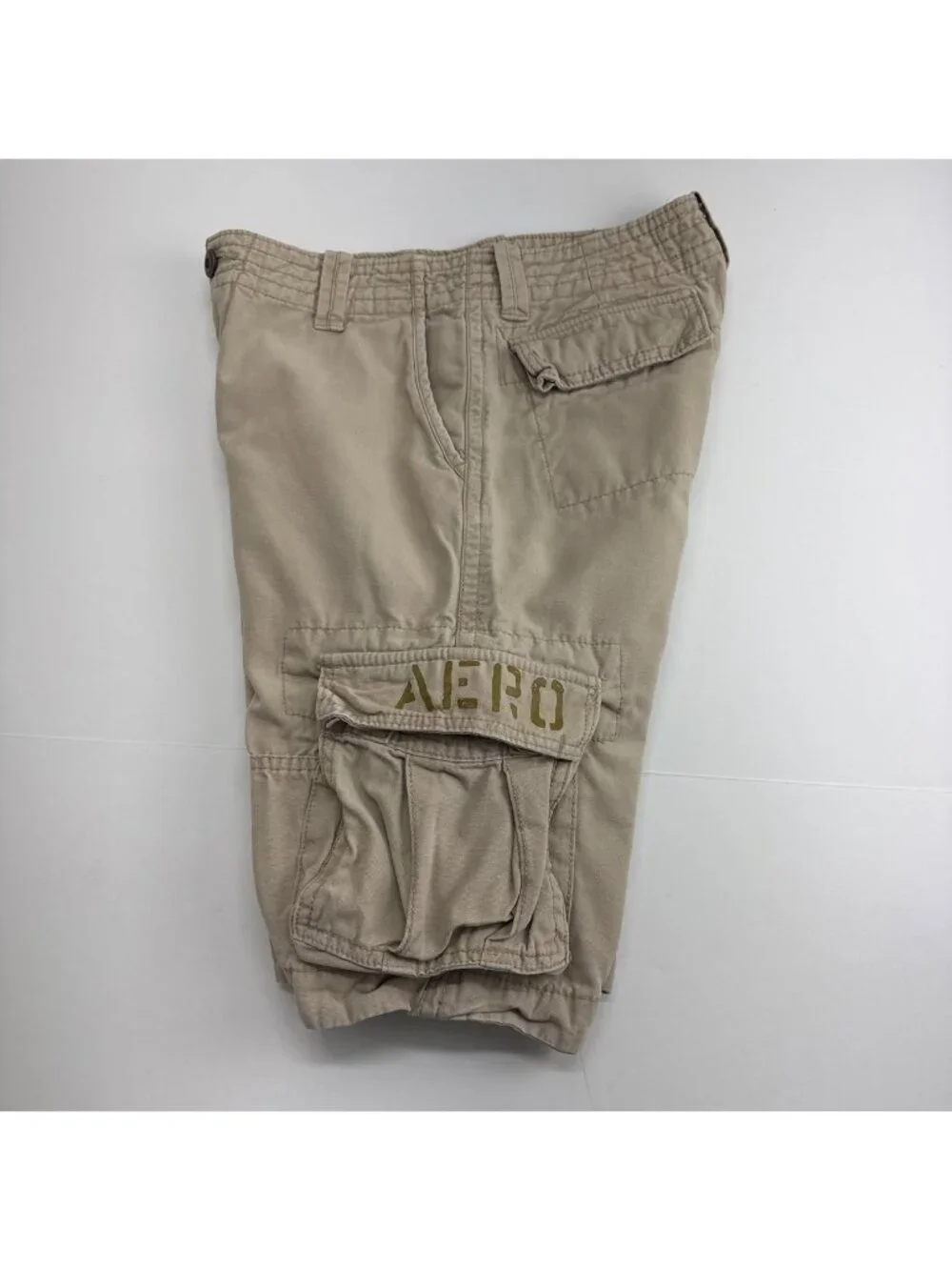 Vintage Y2K Aeropostale AERO A87 Cargo Shorts Mens 28 Tan Heavyweight Utility
